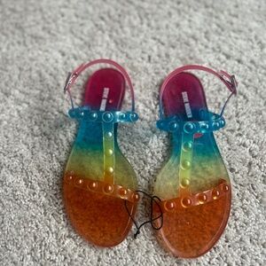 New Steve Madden Lolie Rainbow Jelly Sandals - Size 7-NWT - Fun &